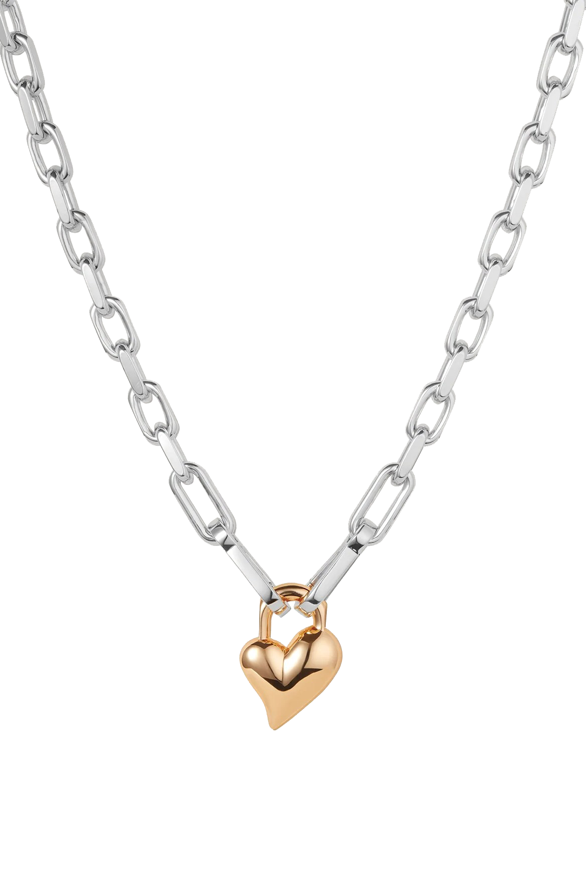 PADLOCK HEART PENDANT NECKLACE - Necklaces - Sassanova