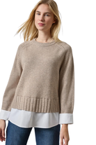 MIXED MEDIA CREWNECK SWEATER Sassanova