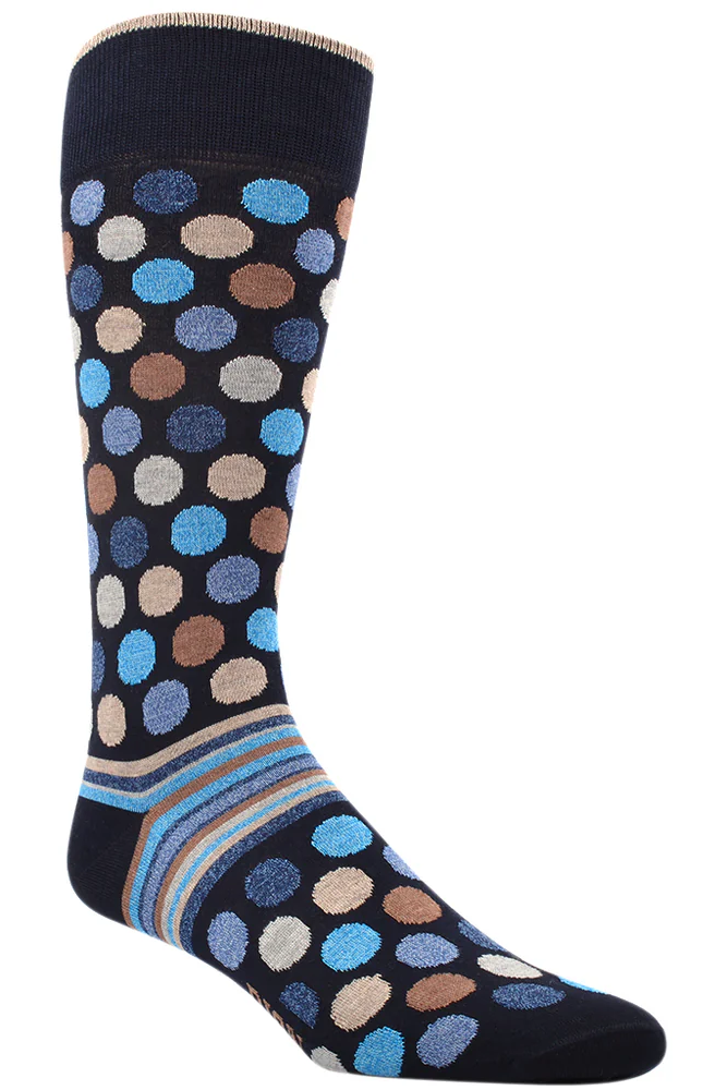 DOT STRIPE SOCK NAVY - Socks - Novaman
