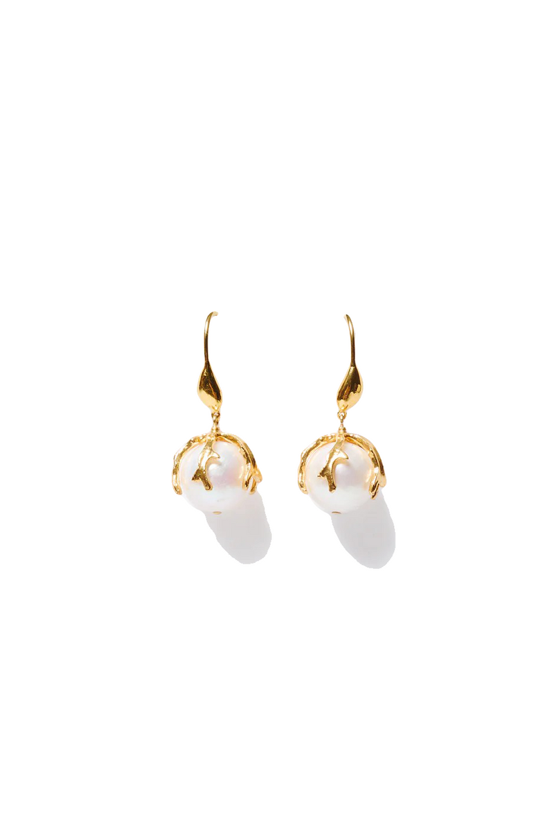 CASPIA DROP EARRINGS- WHITE PEARL