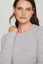 RIB CREW W/ BLANKET STITCH NECKLINE - Sweaters - Sassanova