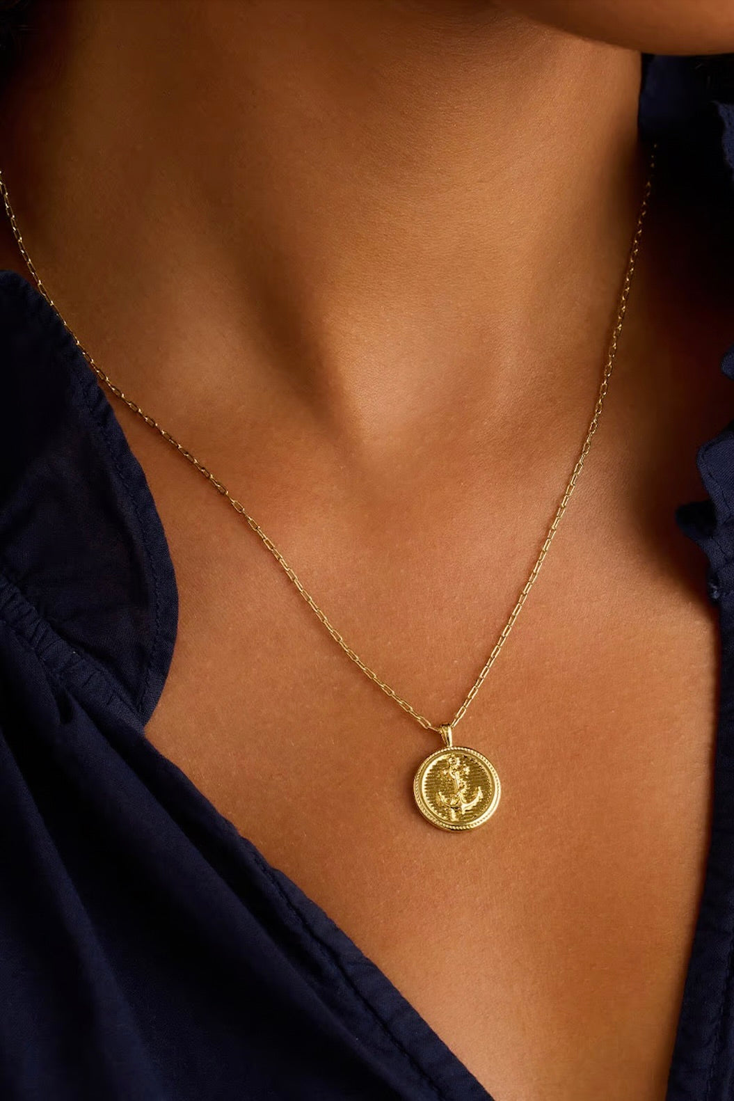 ANCHOR COIN NECKLACE- GLD
sassanova