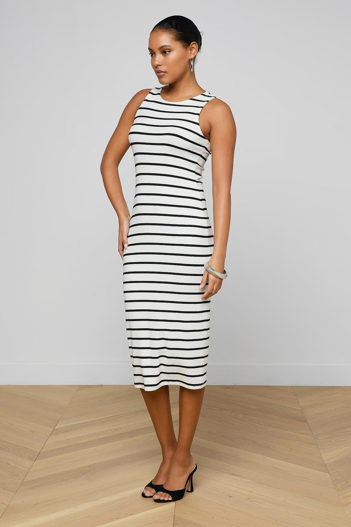 NURA STRIPE RACERBACK MIDI DRESS - Dresses - Sassanova