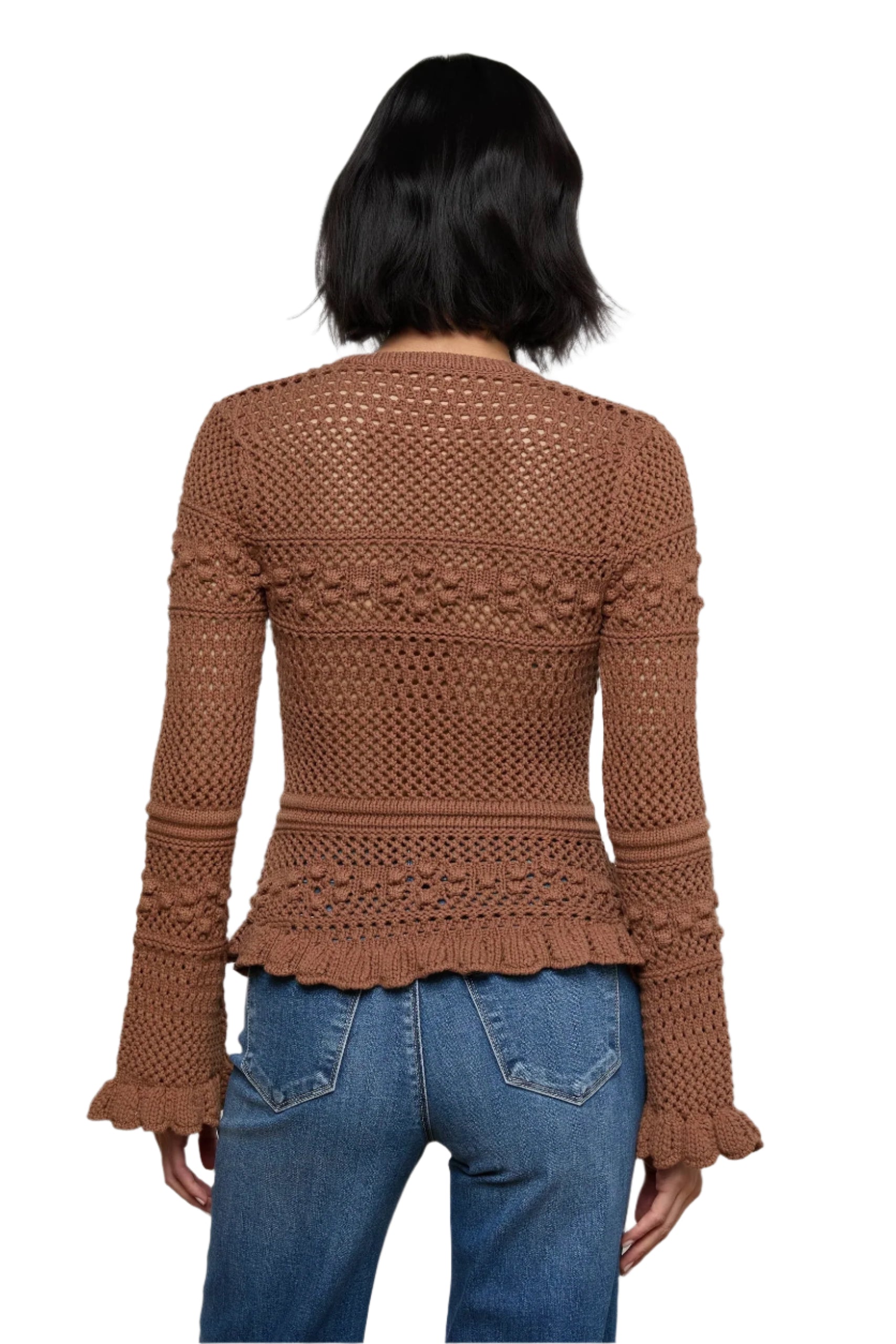 KIVA OPEN STITCH RUFFLE CARDI
sassanova