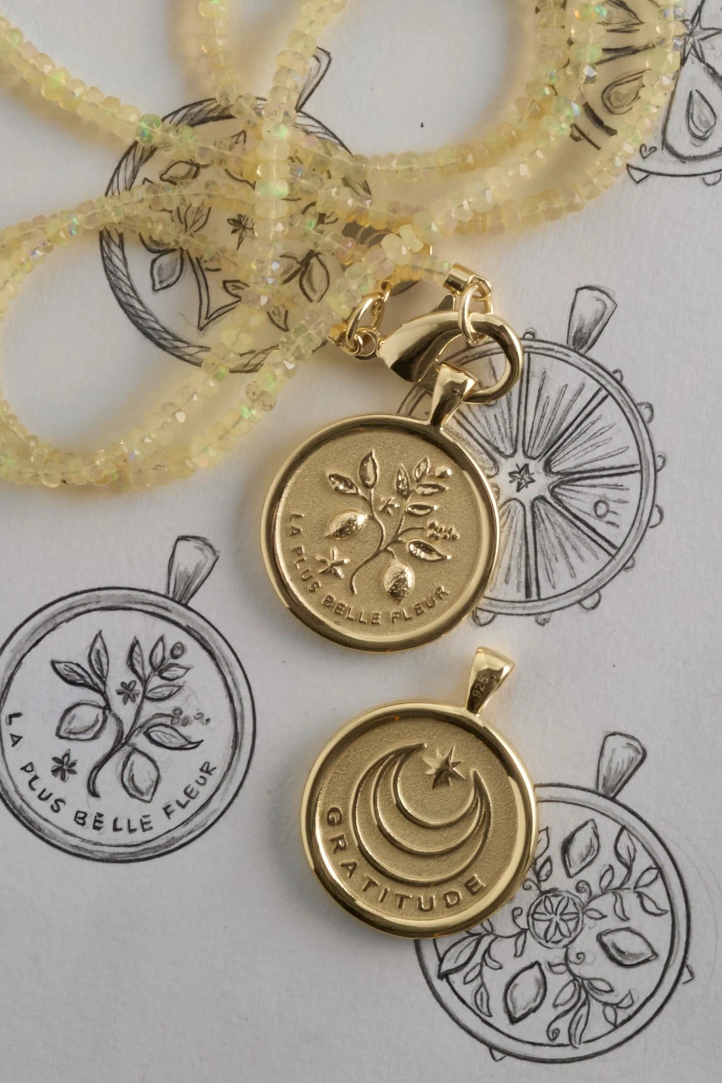 GRATITUDE ORIGINAL NECKLACE- DRAWN LINK CHAIN-Sassanova