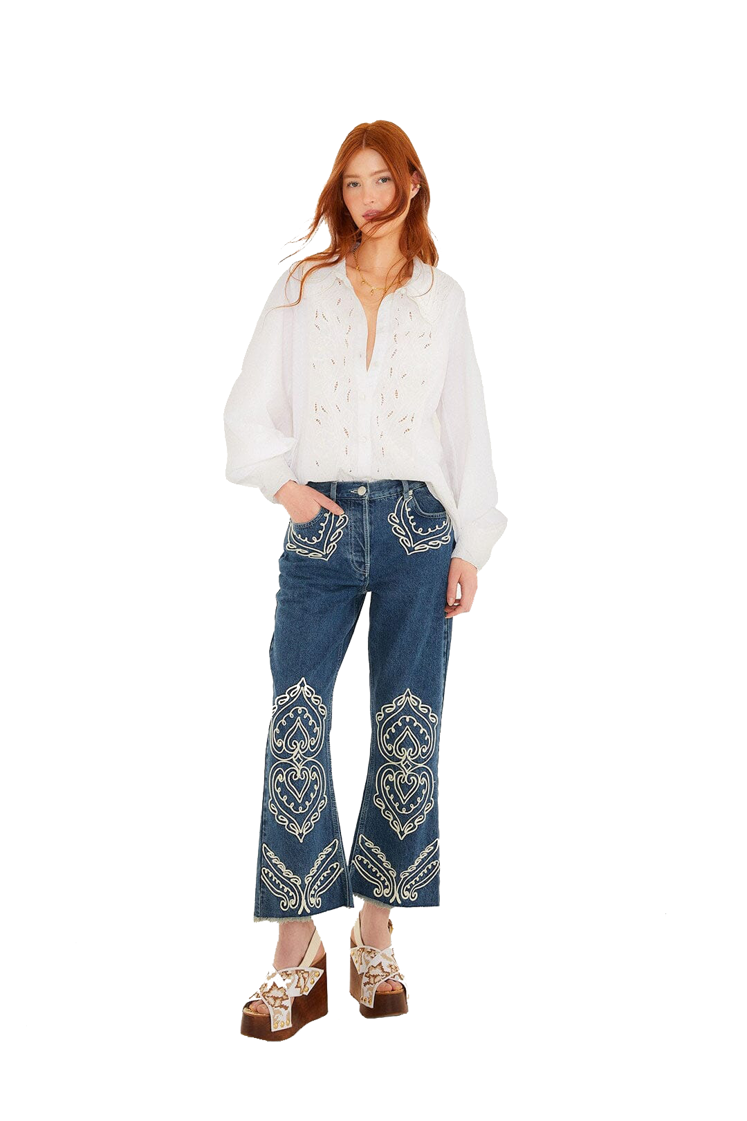 EMBROIDERED LS SHIRT - Blouses - Sassanova