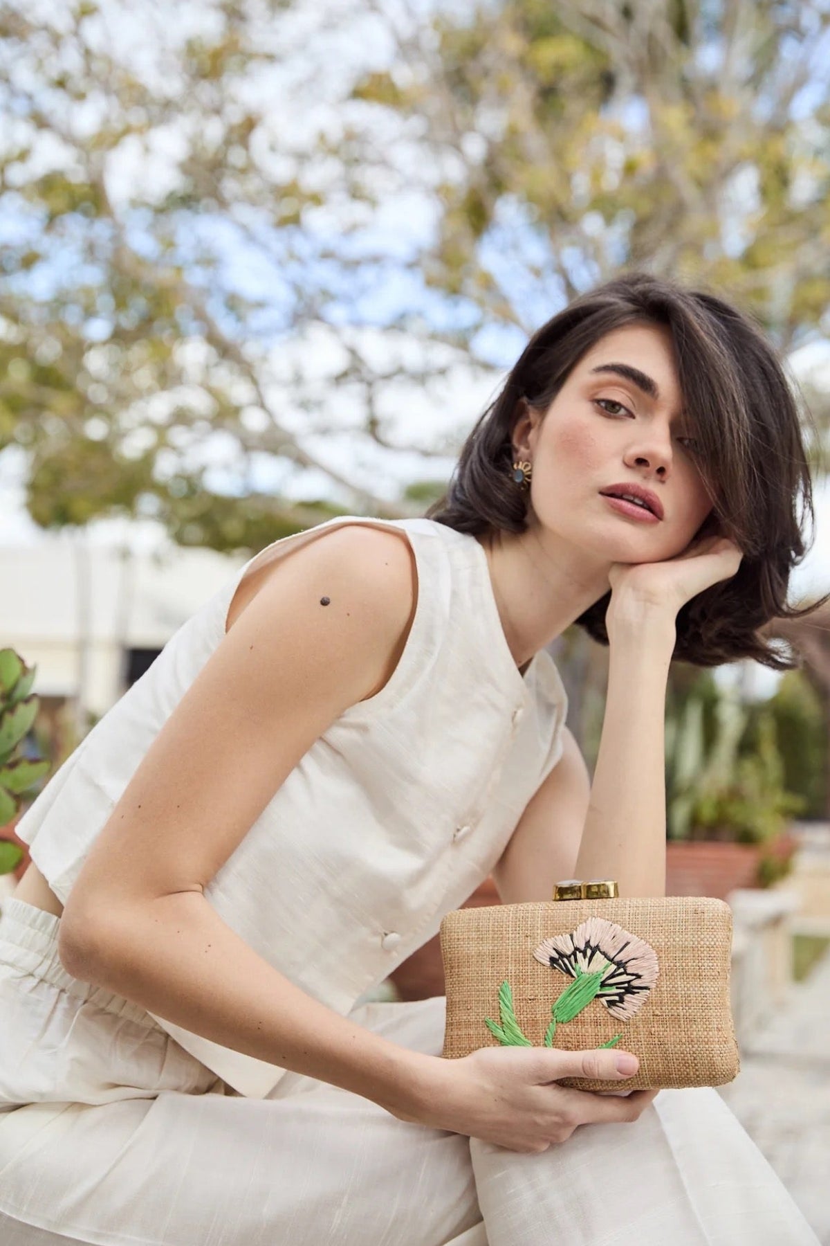 THE AZAELA MINAUDIERE- NATURAL/PINK - Handbags - Sassanova