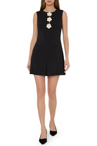SAYLOR CAMELLIA APPLIQUE CREPE MINI DRESS - Sassanova