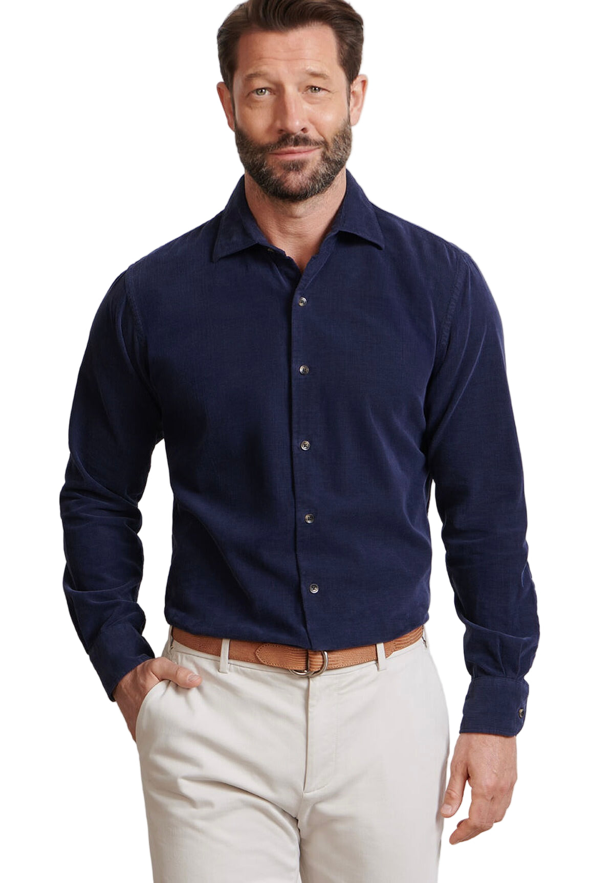 ASPEN COTTON CASHMERE  CORDUROY SPORT SHIRT - Long Sleeved Shirts - Novaman
