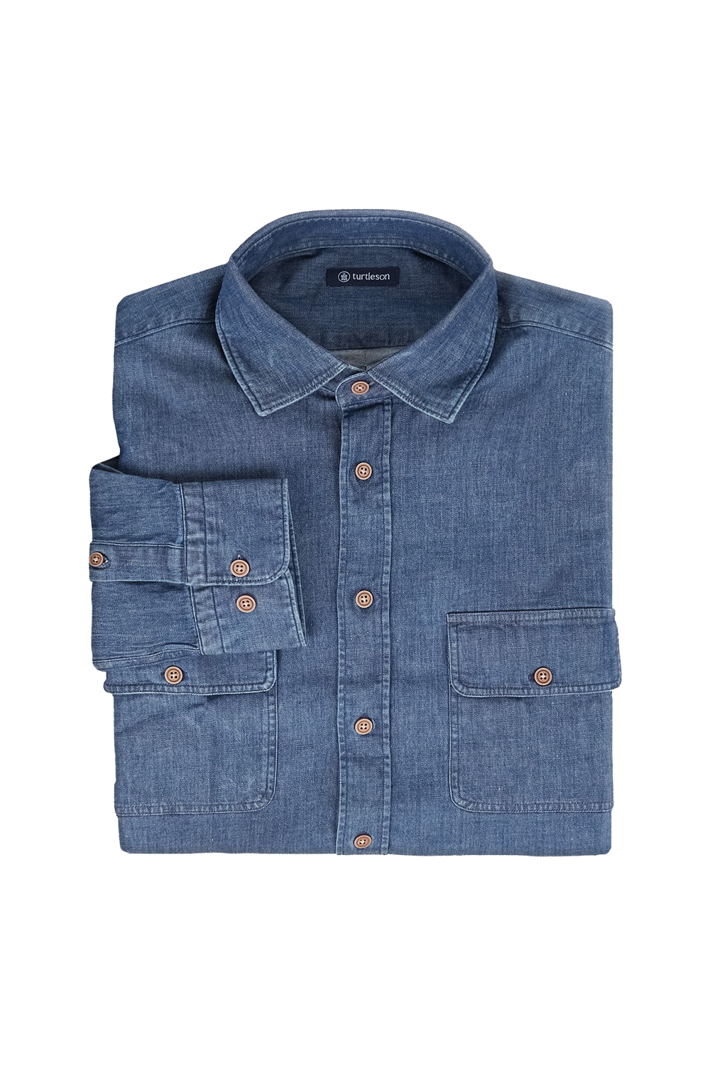 DUTTON STRETCH DENIM SPORT SHIRT - Long Sleeved Shirts - Novaman