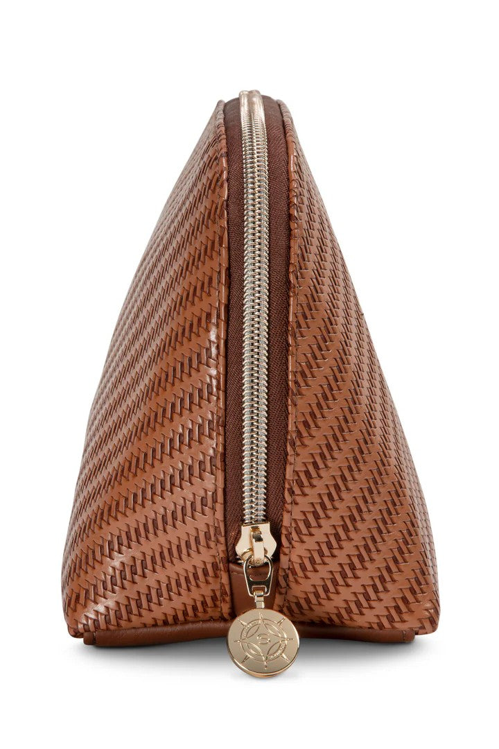 ROSEWOOD COGNAC LOLA MAKEUP BAG - sassanova