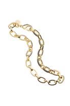 LONG & SHORT OF IT BLACK ENAMEL CHUNKY CHAIN - sassanova