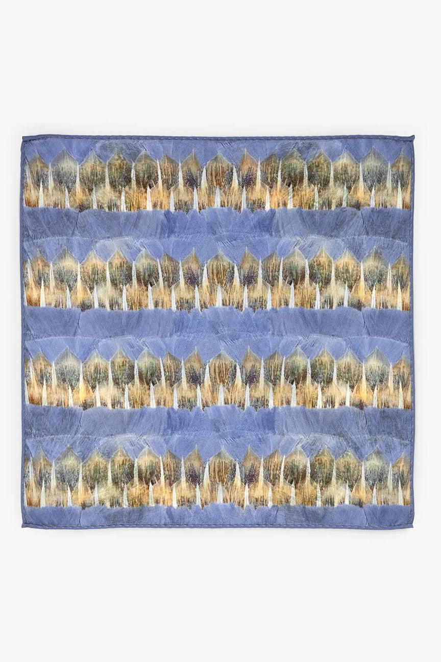 ROOST SILK POCKET SQUARE BLUE - Pocket Squares - Novaman