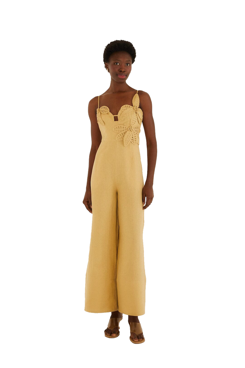 SAND FLOWERED JUMPSUIT