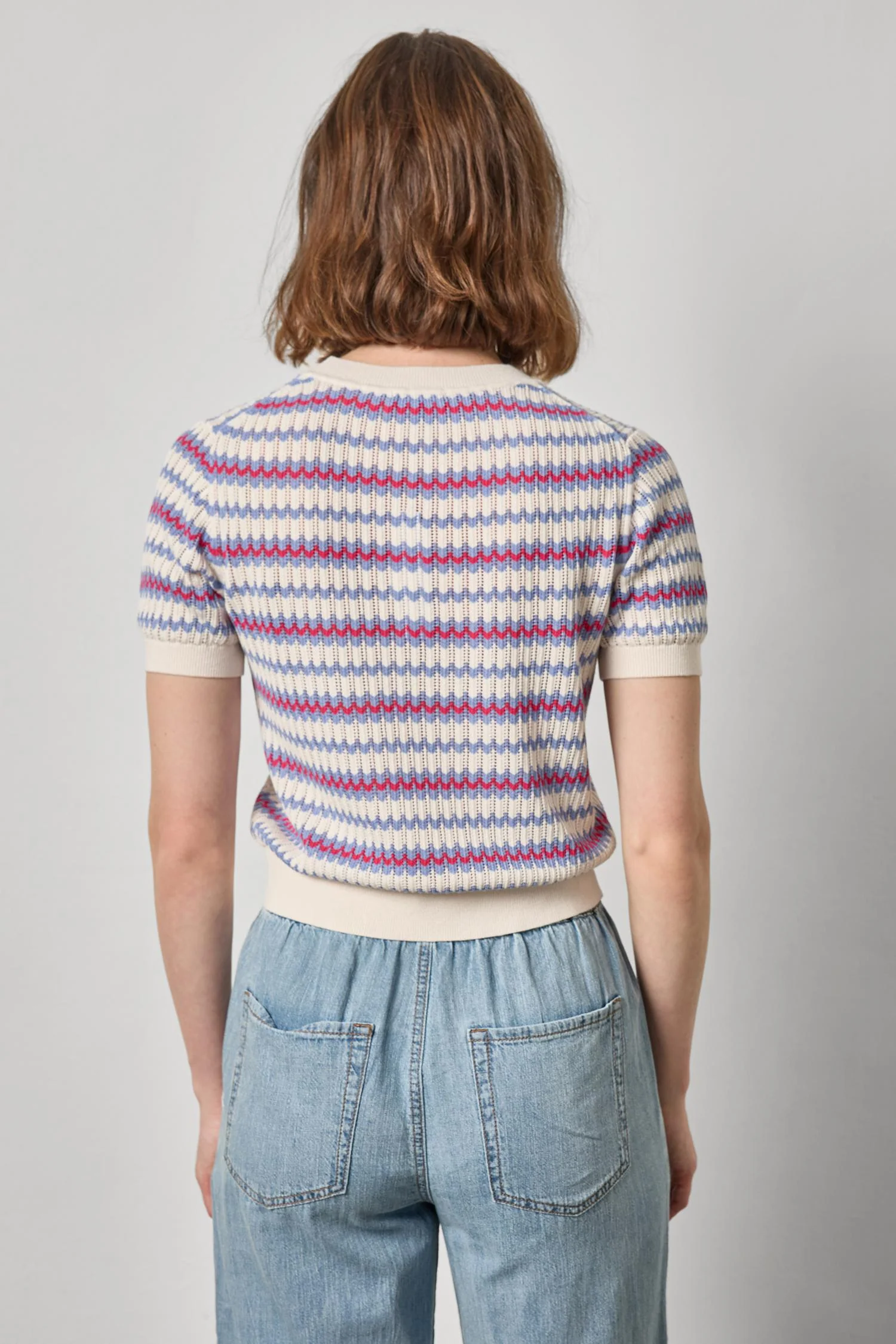 NOVELTY STRIPE CREWNECK SWEATER - Sweaters - Sassanova