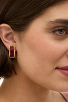 MYRA RECTANGLE STUD EARRING - Sassanova