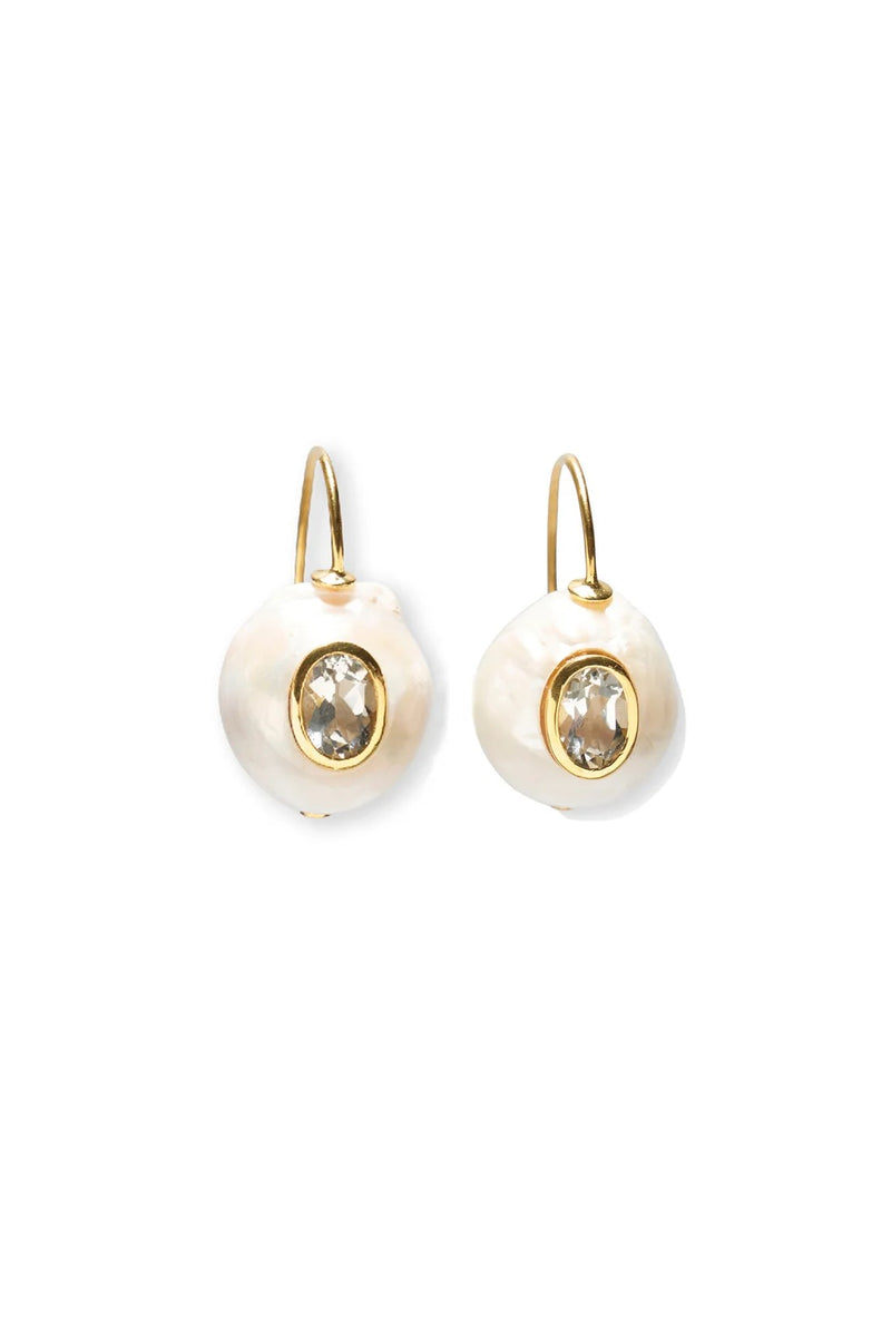 PEARL PABLO EARRINGS- GREEN AMETHYST