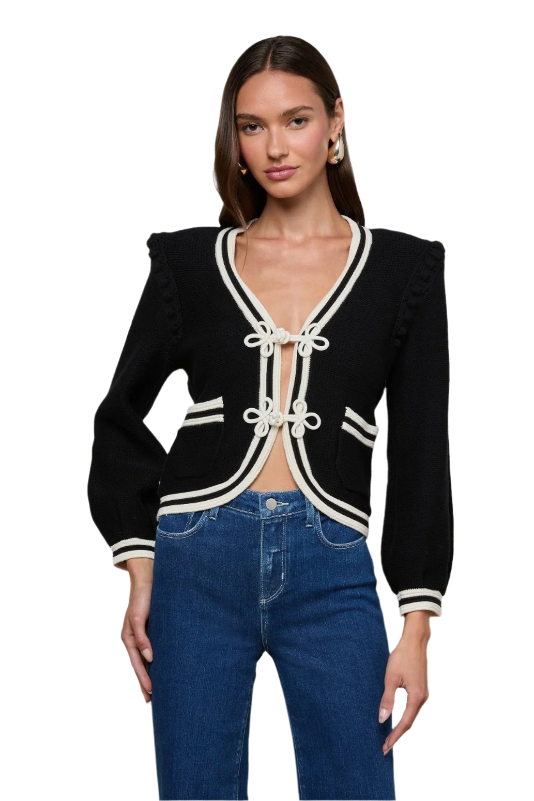 KAITO CONTRAST TRIM CROP CARDIGAN
sassanova