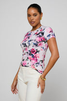 RESSI SHORT SLEEVE WATERCOLOR ROSE TEE - T-shirts - Sassanova