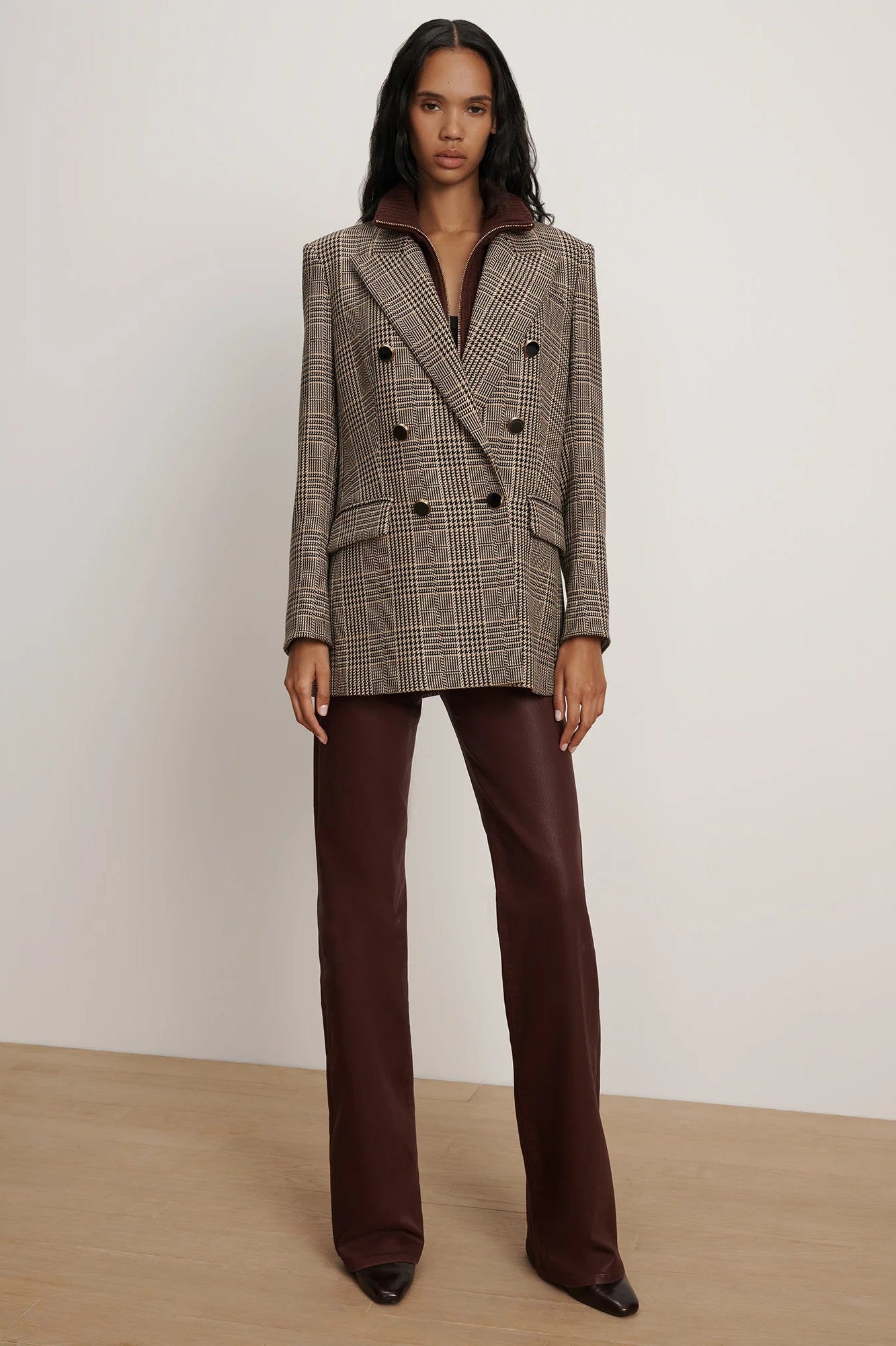 Rhys dickey jacket in black multi houndstooth-sassanova