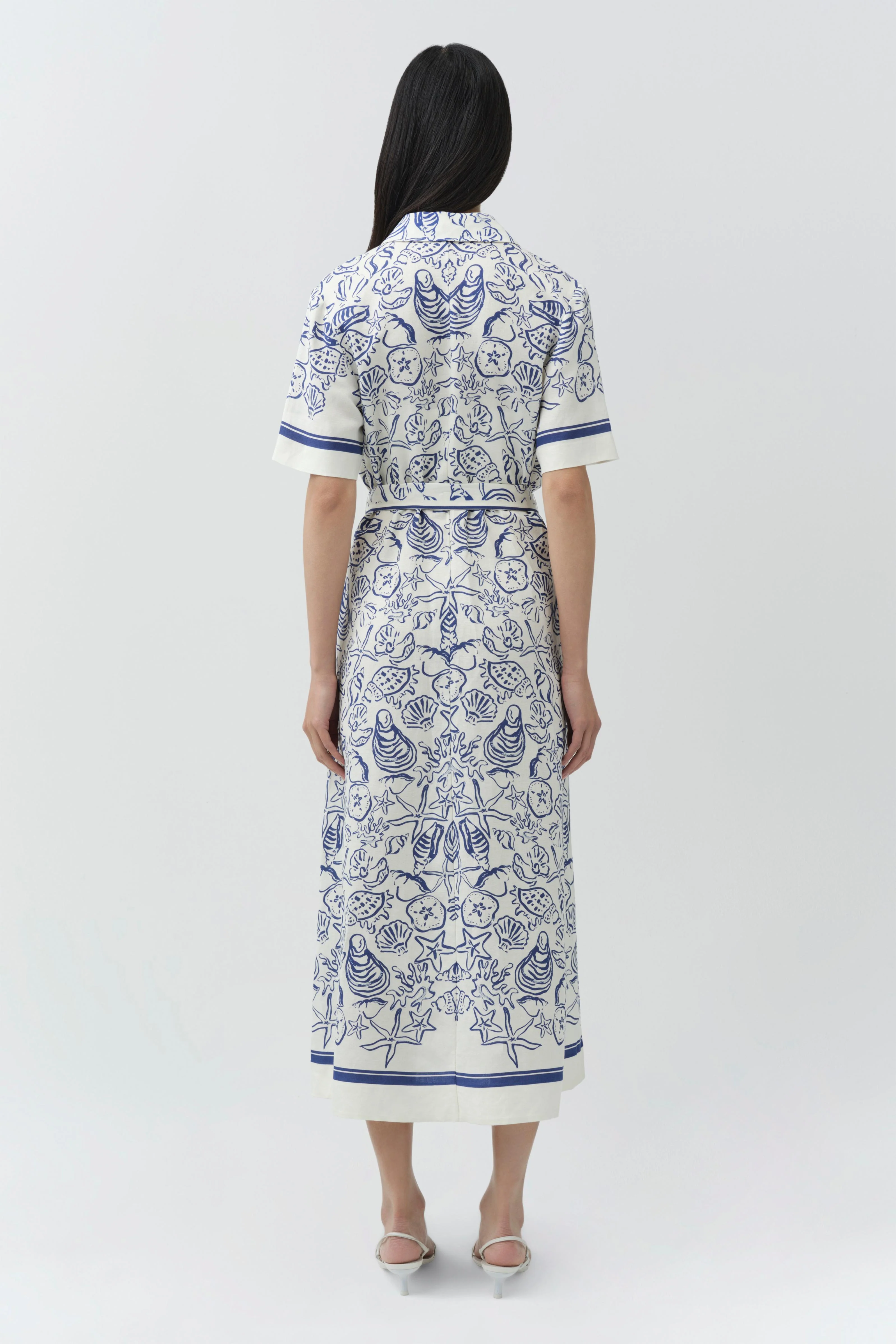 AUDRIA SHORT SLEEVE BELTED MIDI DRESS - Dresses - Sassanova