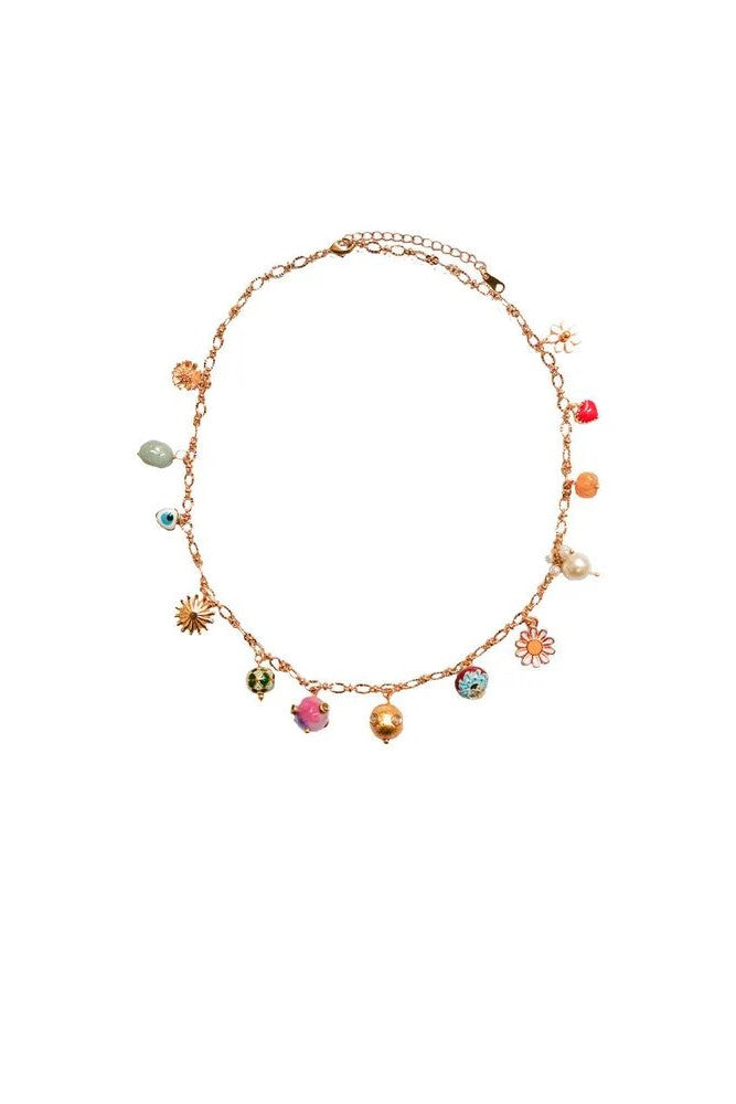 GRIGRI CHAIN SHORT NECKLACE- MULTICOLOR - Necklaces - Sassanova