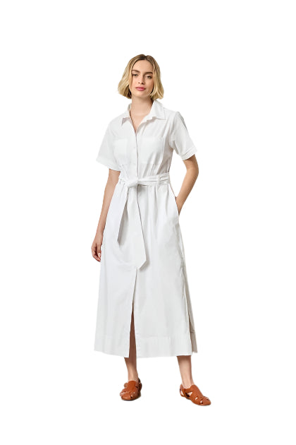 EYELET TRIM MAXI SHIRT DRESS (PA2918)-Sassanova