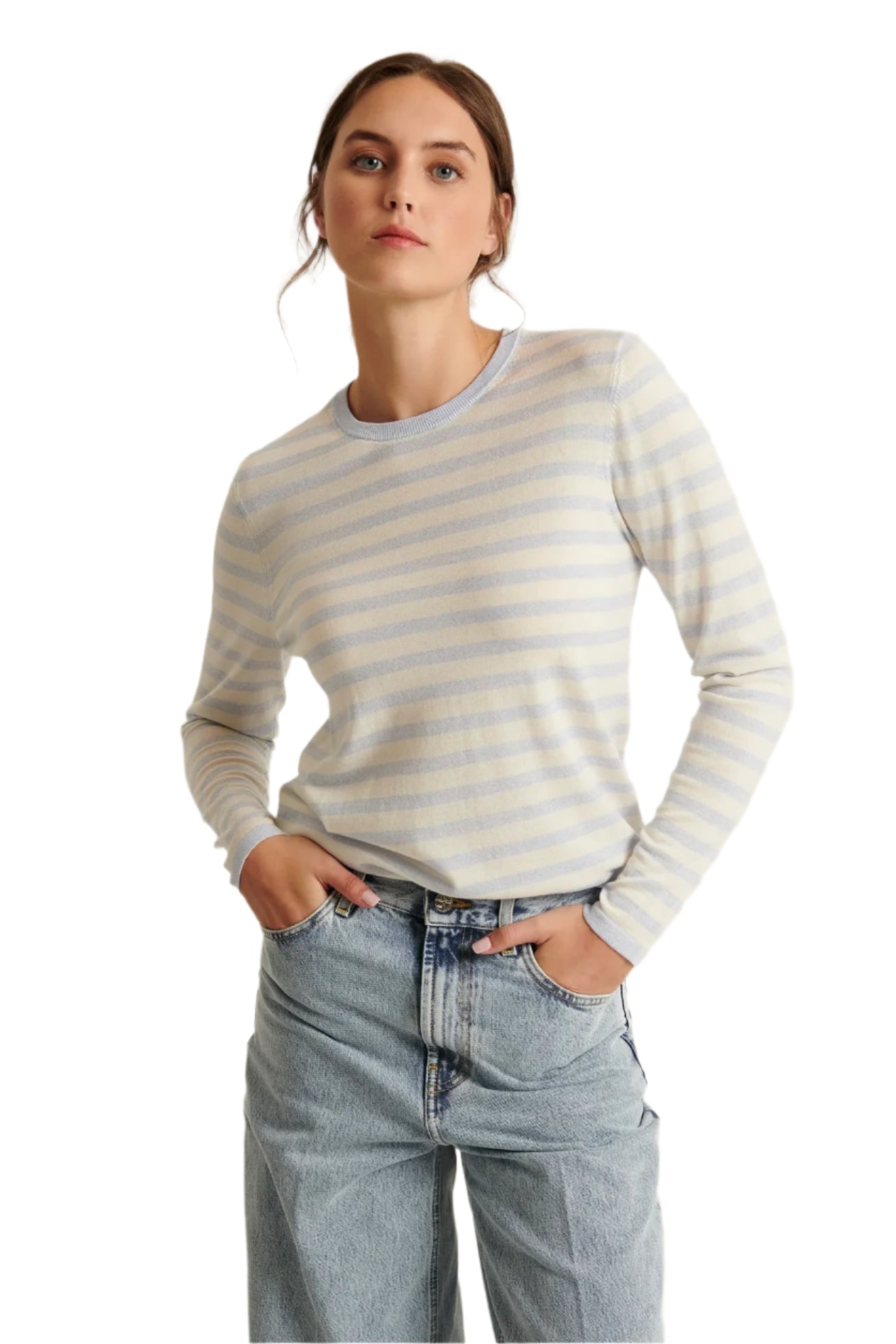 COTTON CUPRO LS CLASSIC STRIPE SWEATER
sassanova