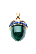 HOPE MALACHITE ACORN PENDANT- DRAWN LINK CHAIN Sassanova
