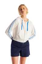 GEO SLEEVE CROPPED HOODIE - Sweaters - Sassanova