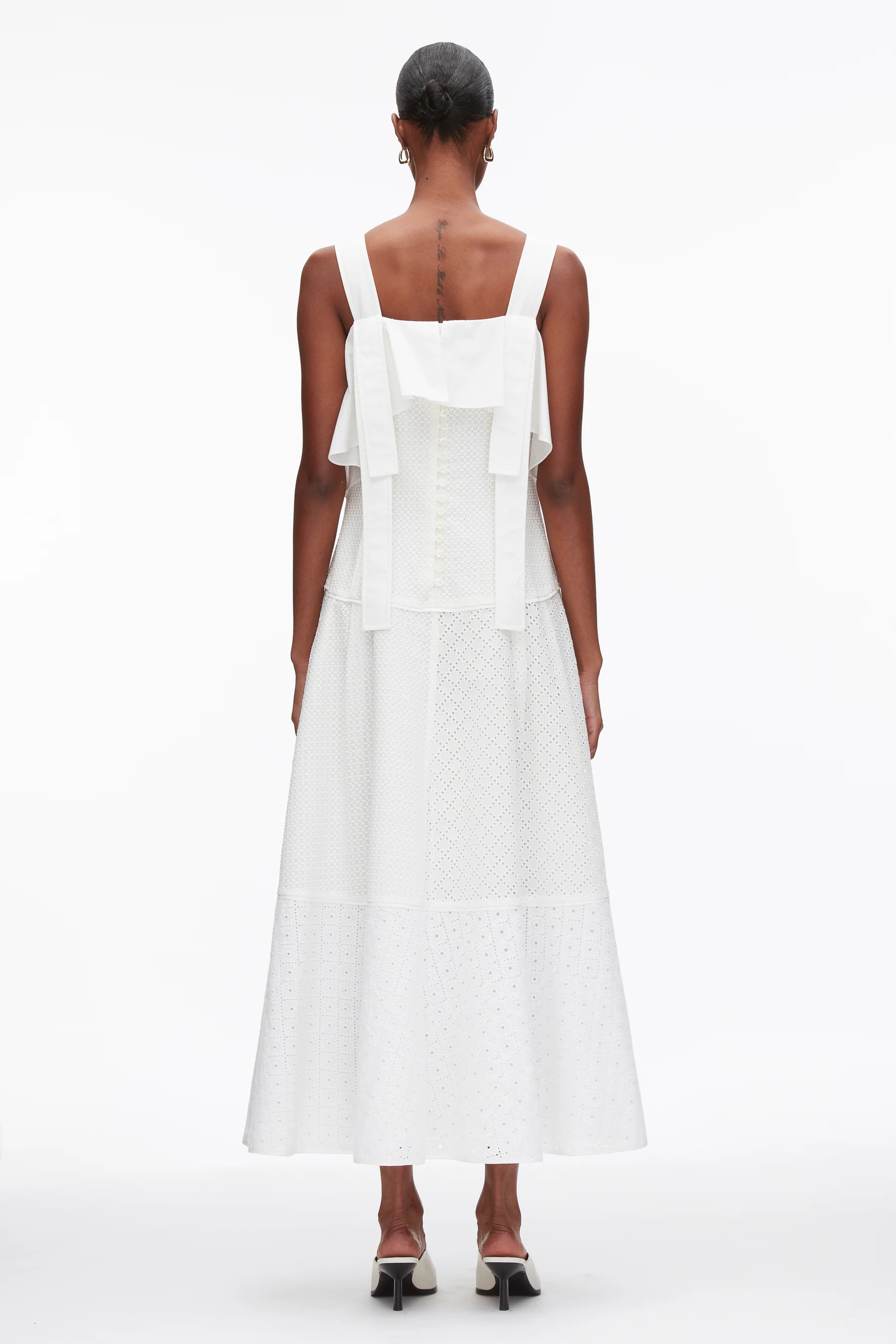 BRODERIE ANGLAISE PATCHWORK CASCADE MIDI DRESS - Dresses - Sassanova