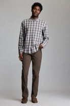 Melange Grid Plaid Wilson Shirt in grey-novaman