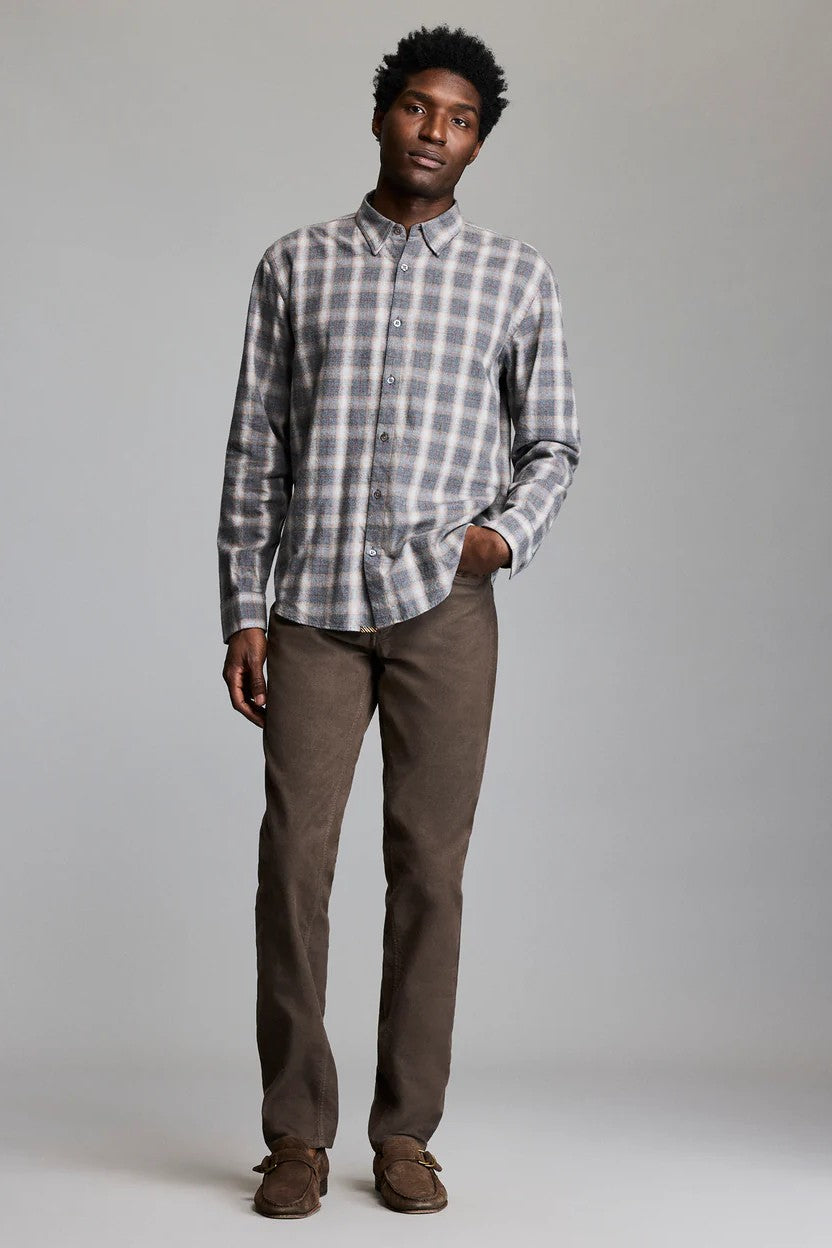 Melange Grid Plaid Wilson Shirt in grey-novaman