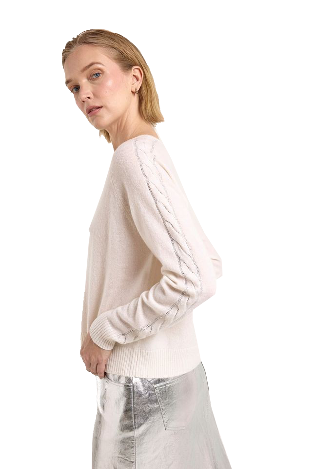 CRYSTAL CABLE SLV SWEAT  - Sweaters - Sassanova
