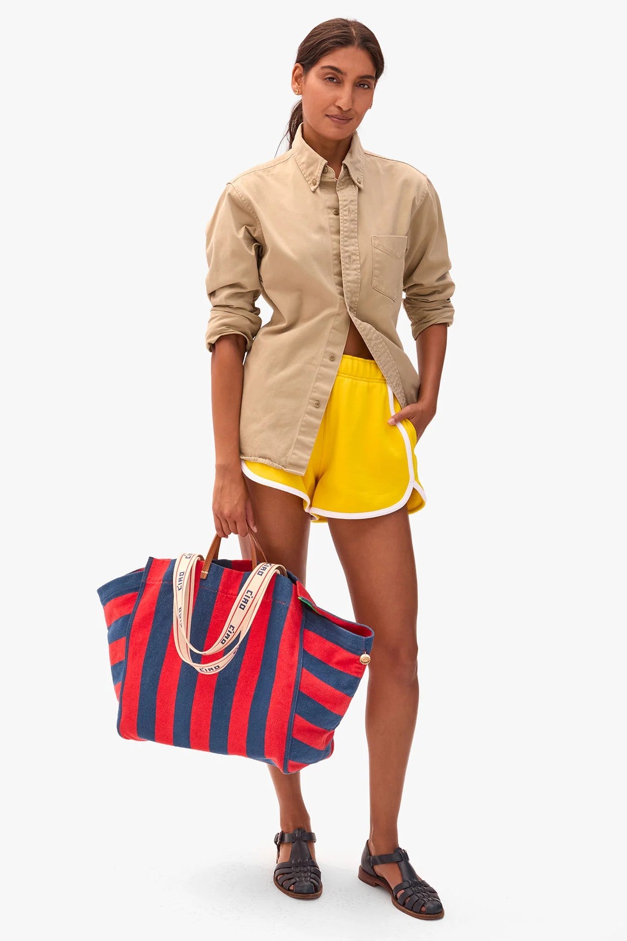 BEACH TOTE CANVAS STRIPE - Handbags - Sassanova