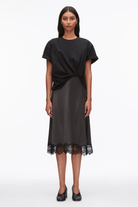 DRAPED T-SHIRT SLIP COMBO DRESS - Dresses - Sassanova