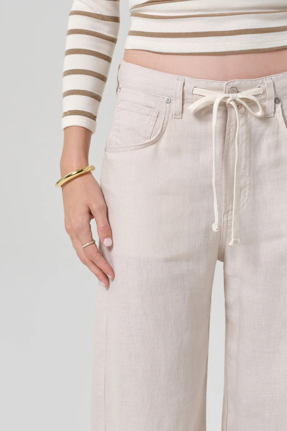 BRYNN DRAWSTRING LINEN TROUSER - Pants - Sassanova
