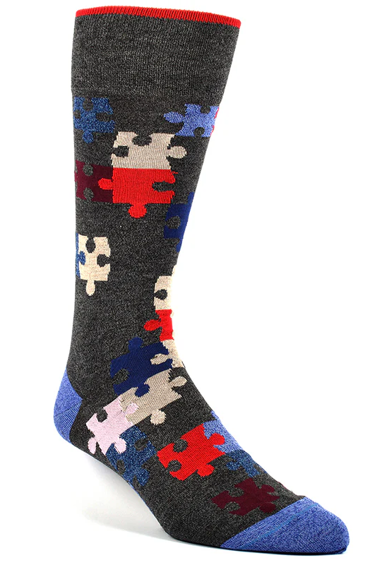 PUZZLE PIECE SOCKS CHARCOAL - Socks - Novaman