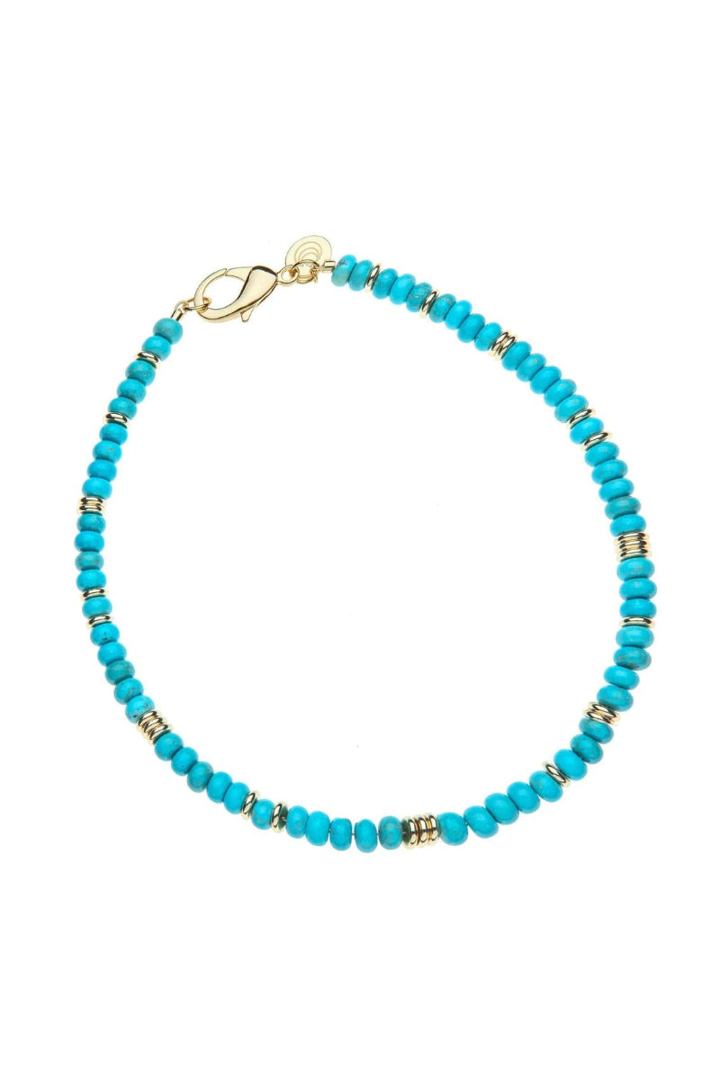 GUMDROP BEADED NECKLACE- TURQUOISE - Necklaces - Sassanova