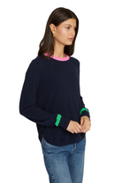 SHIRTTAIL CREW W/ POP COLORS - Sweaters - Sassanova