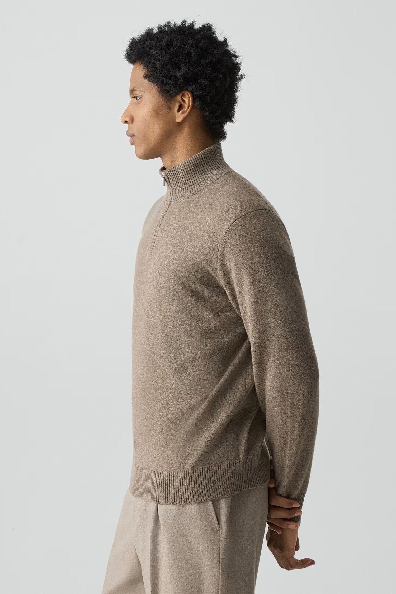 HILLES 1/4 ZIP CASHMERE SWEATER-novaman