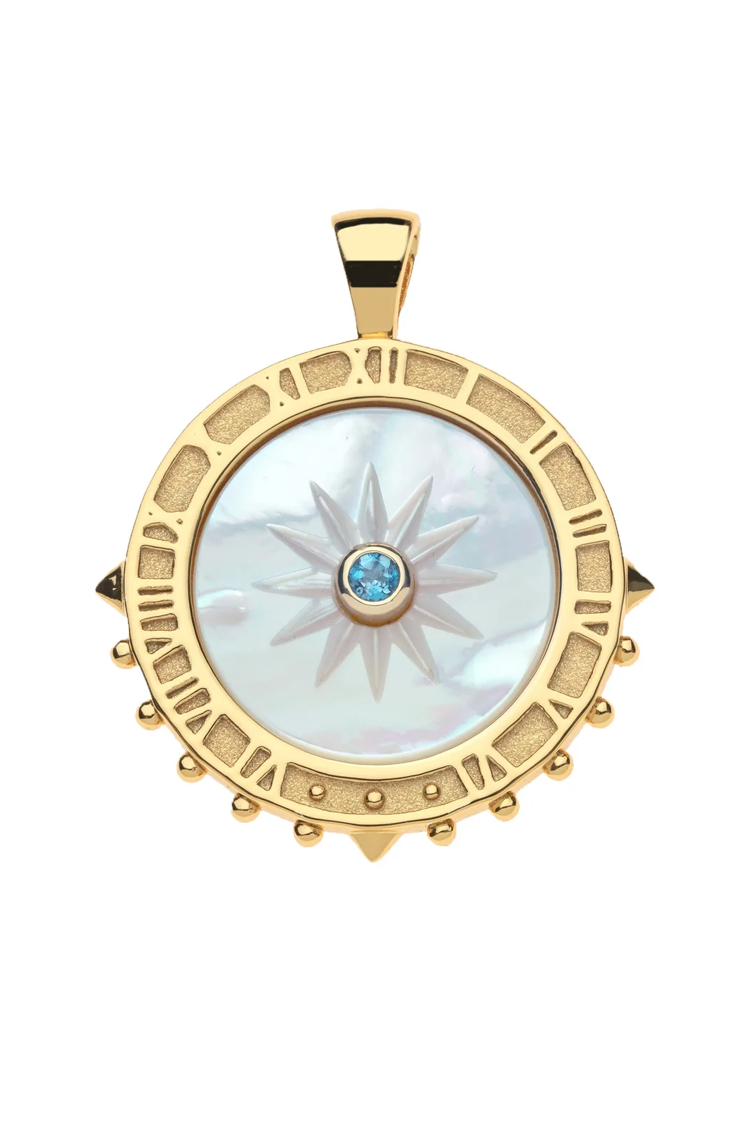 FOREVER LA VIE EN SOLEIL MOTHER OF PEARL PENDANT- CLASSIC ROLO CHAIN - Necklaces - Sassanova