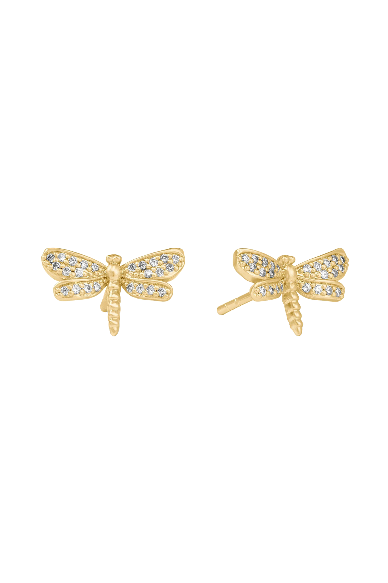 DRAGONFLY PAVE STUD- GOLD/CUBIC ZIRCONIUM - Earrings - Sassanova