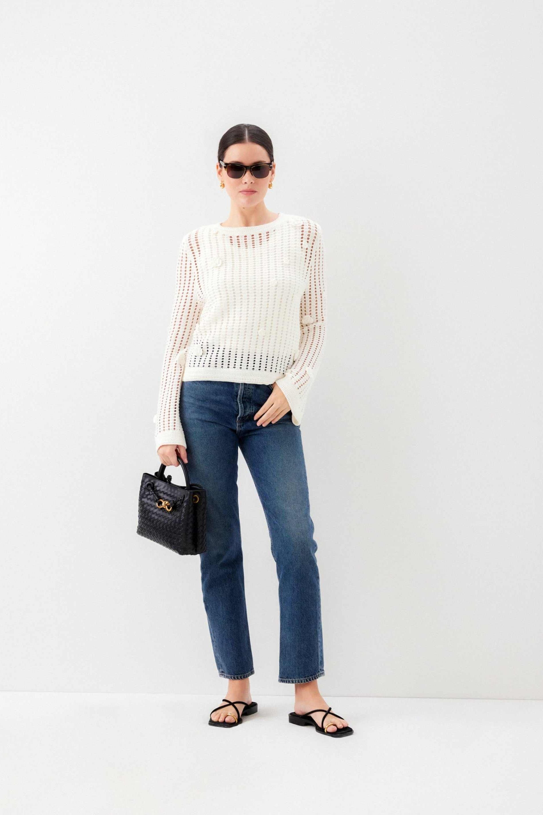 LIV CROCHET SWEATER - Sweaters - Sassanova