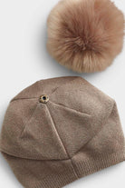 CLASSY CASHMERE DETACHABLE FUR POM BEANIE - Sassanova