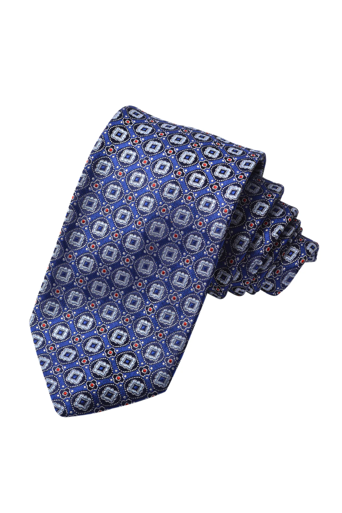 FLORAL MEDALLION SILK TIE ROYAL OS-novaman