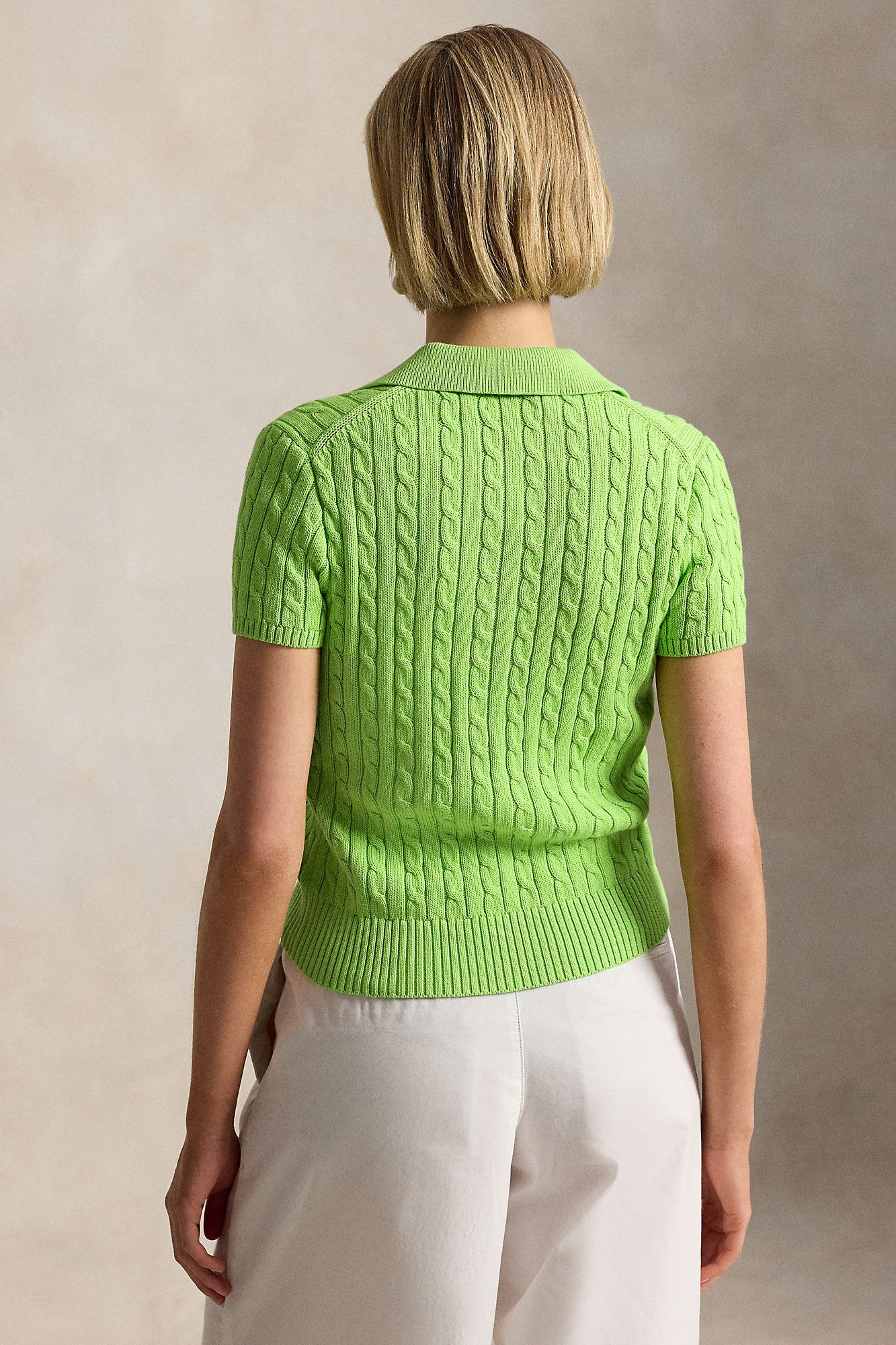 SHORT SLEEVE COLLARED CARDIGAN - Sweaters - Sassanova