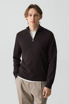 HILLES 1/4 ZIP CASHMERE SWEATER-novaman