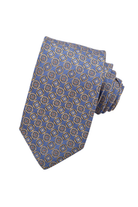 ITALIAN SILK TWILL MEDALLION TIE DENIM OS Sassanova / Novaman