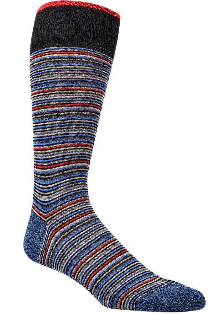 FINE MULTISTRIPE SOCKS BLACK (OS) - novaman